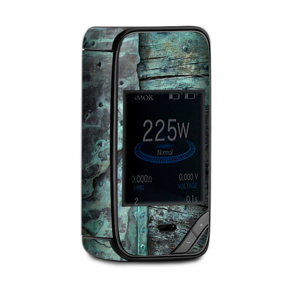  Patina Metal And Wood Blue X-Priv Smok Skin