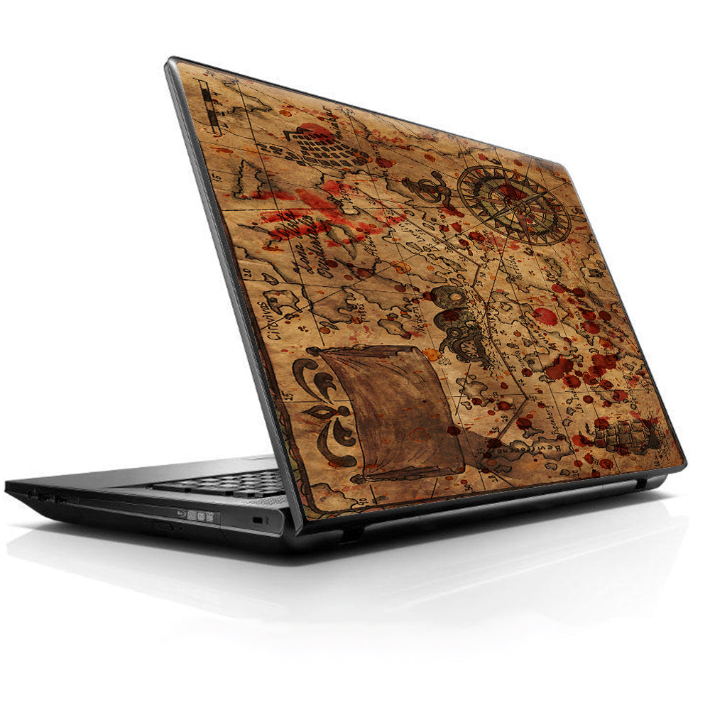  Pirate Map Arrrr Treasure Gold HP Dell Compaq Mac Asus Acer 13 to 16 inch Skin