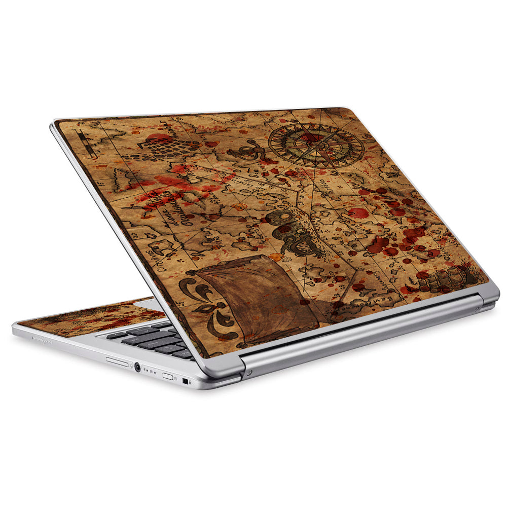  Pirate Map Arrrr Treasure Gold Acer Chromebook R13 Skin