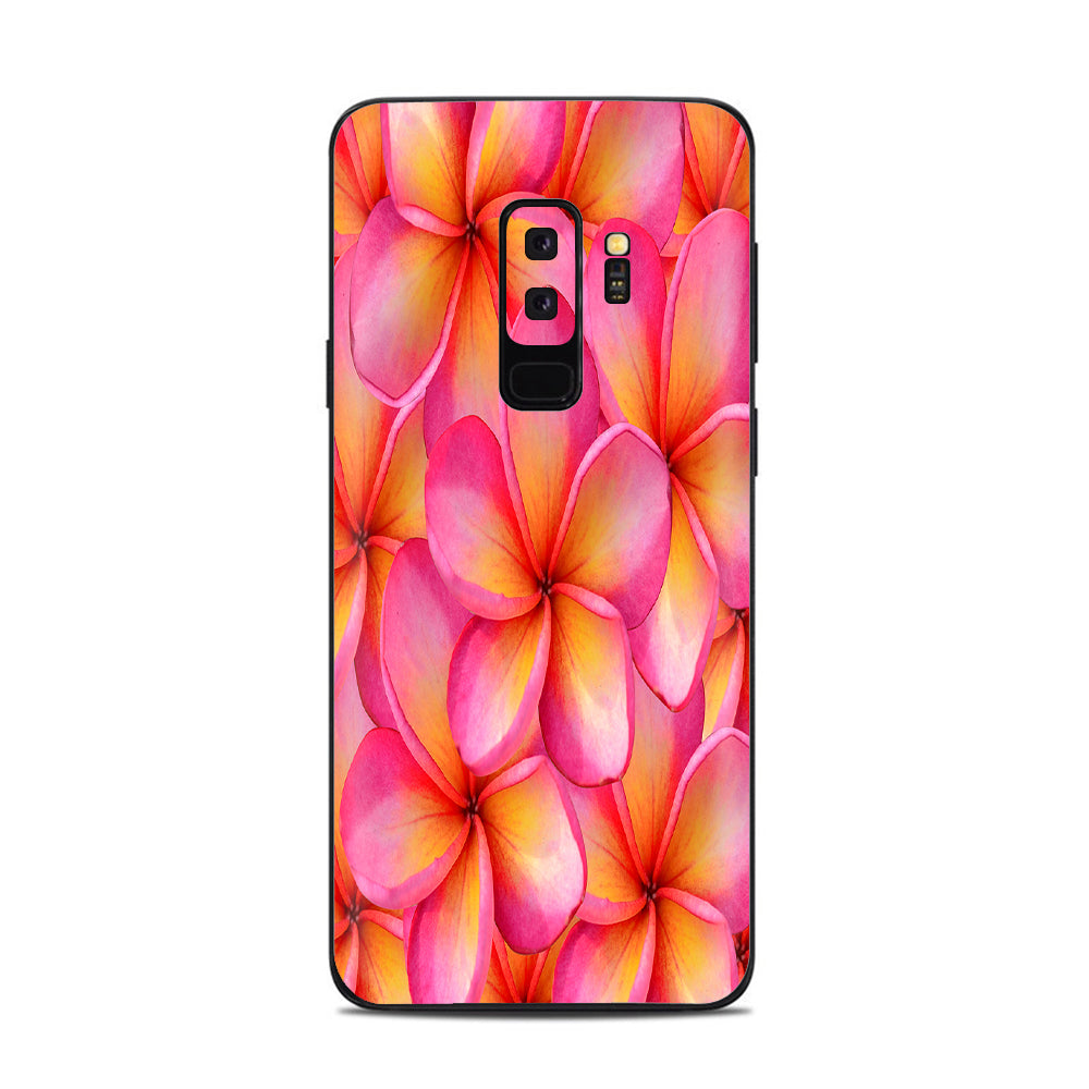  Plumerias Pink Flowers Samsung Galaxy S9 Plus Skin