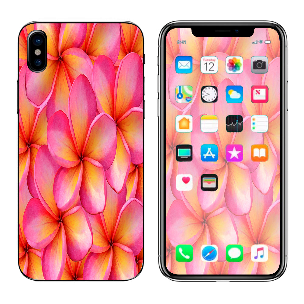  Plumerias Pink Flowers Apple iPhone X Skin