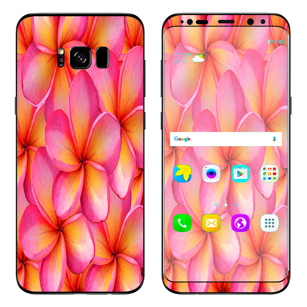  Plumerias Pink Flowers Samsung Galaxy S8 Skin