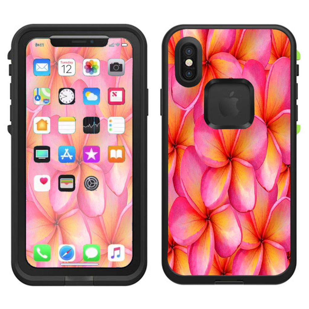  Plumerias Pink Flowers Lifeproof Fre Case iPhone X Skin
