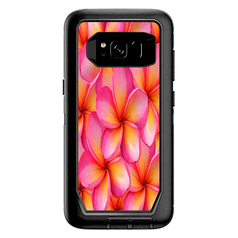  Plumerias Pink Flowers Otterbox Defender Samsung Galaxy S8 Skin