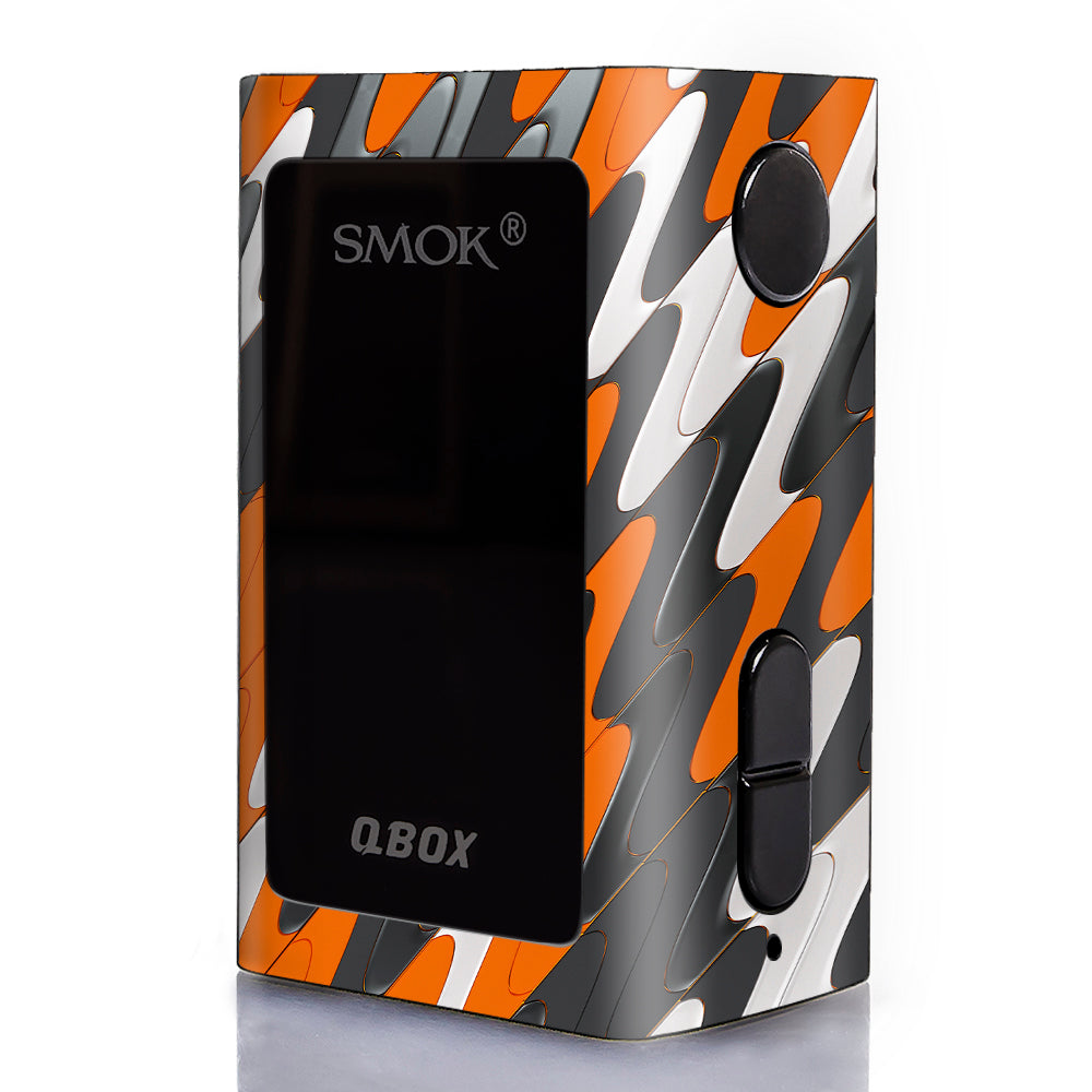  Puzzle Orange Grey Trippy Smok Qbox 50w tc Skin
