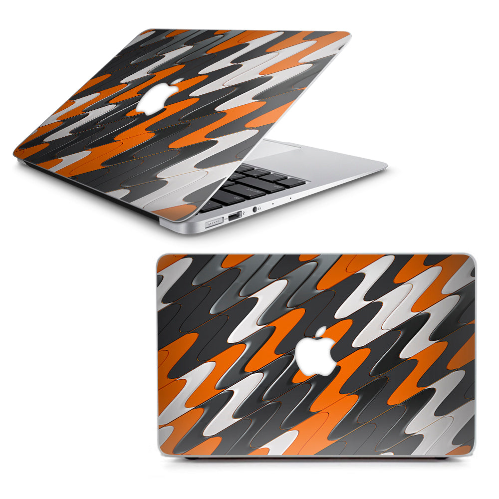  Puzzle Orange Grey Trippy Macbook Air 13" A1369 A1466 Skin