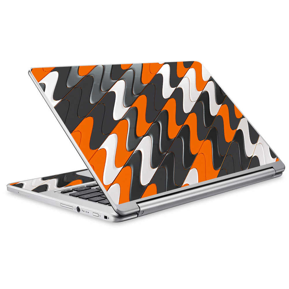  Puzzle Orange Grey Trippy Acer Chromebook R13 Skin