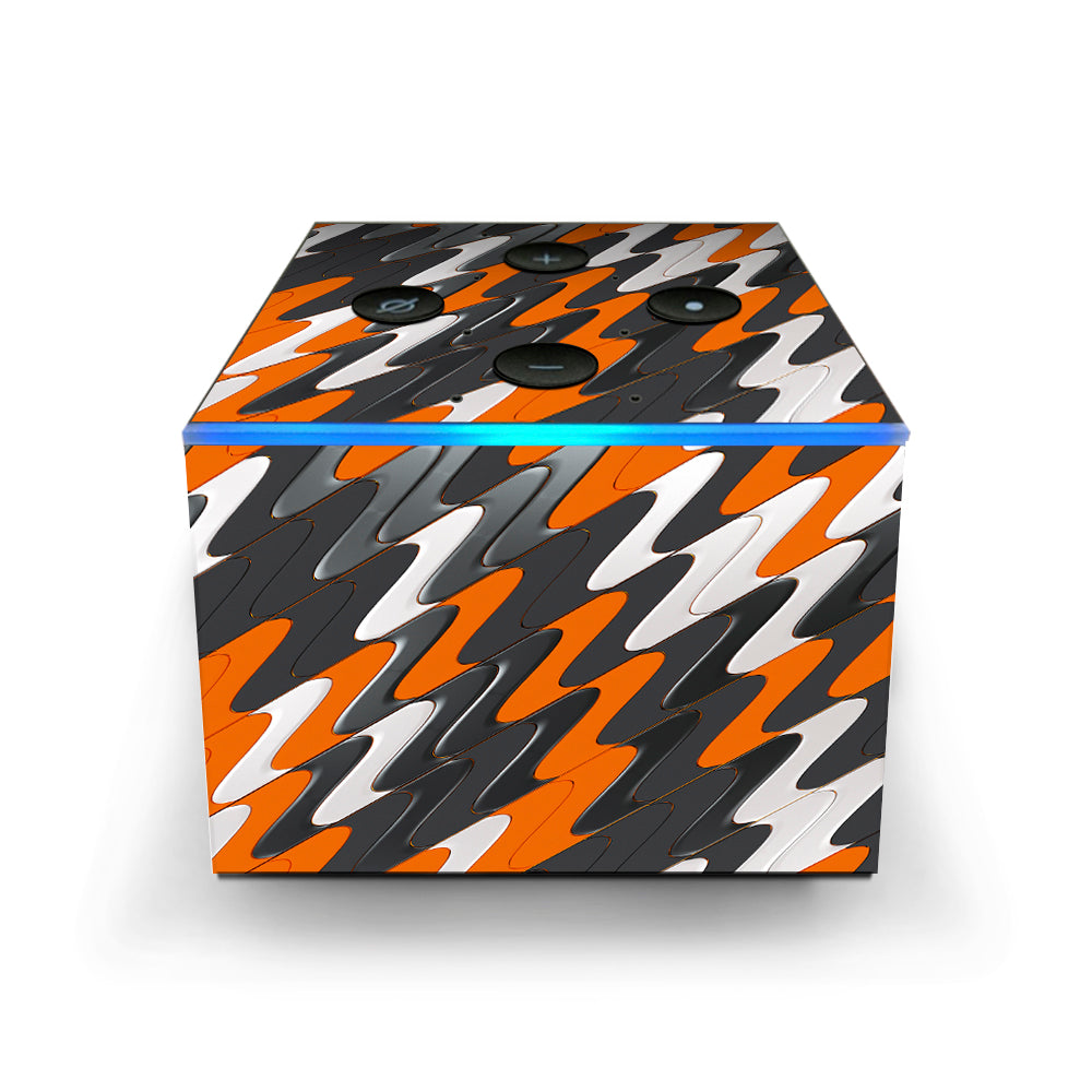  Puzzle Orange Grey Trippy Amazon Fire TV Cube Skin