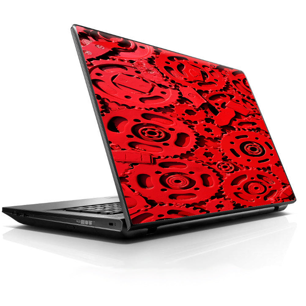  Red Gears Cog Cogs Steam Punk HP Dell Compaq Mac Asus Acer 13 to 16 inch Skin