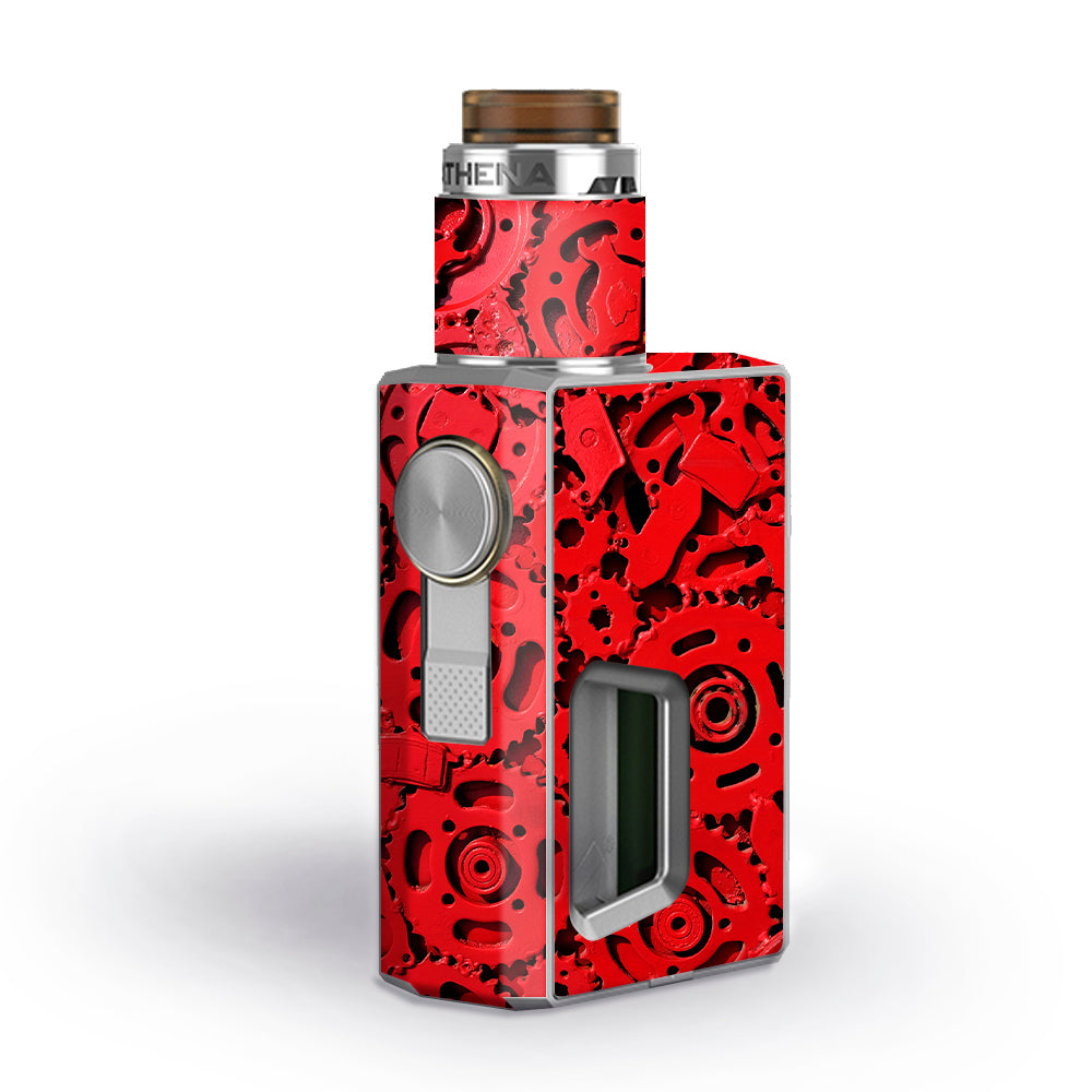  Red Gears Cog Cogs Steam Punk Geekvape Athena Squonk Skin