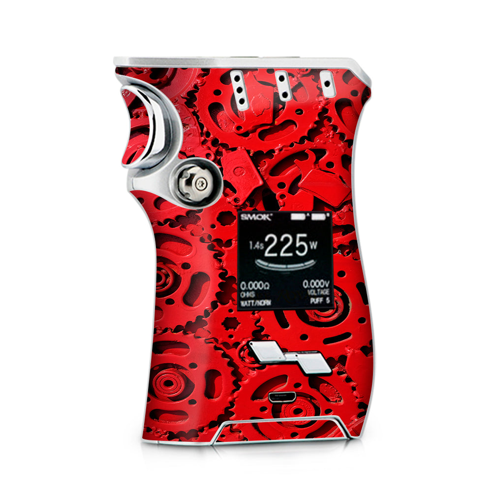  Red Gears Cog Cogs Steam Punk Smok Mag kit Skin