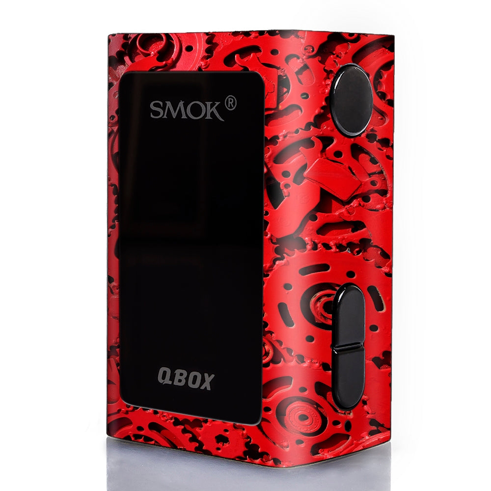  Red Gears Cog Cogs Steam Punk Smok Qbox 50w tc Skin