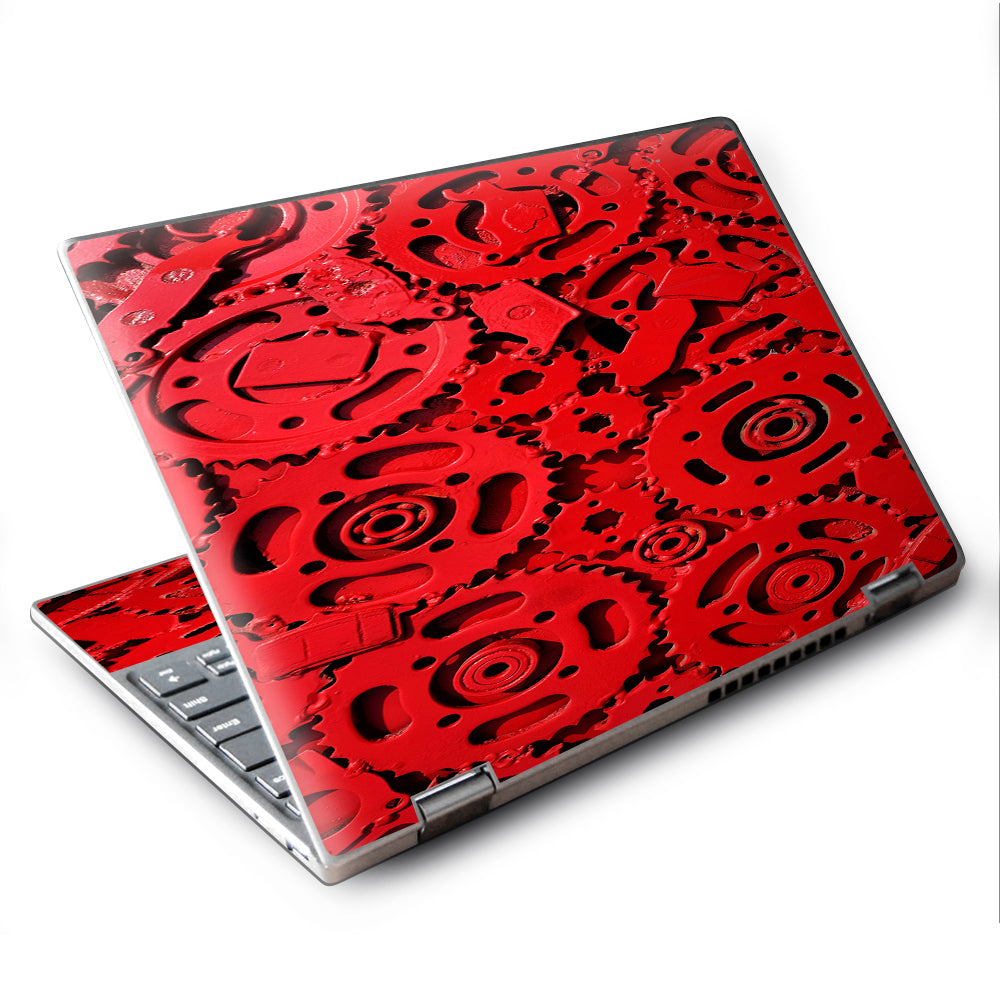  Red Gears Cog Cogs Steam Punk Lenovo Yoga 710 11.6" Skin