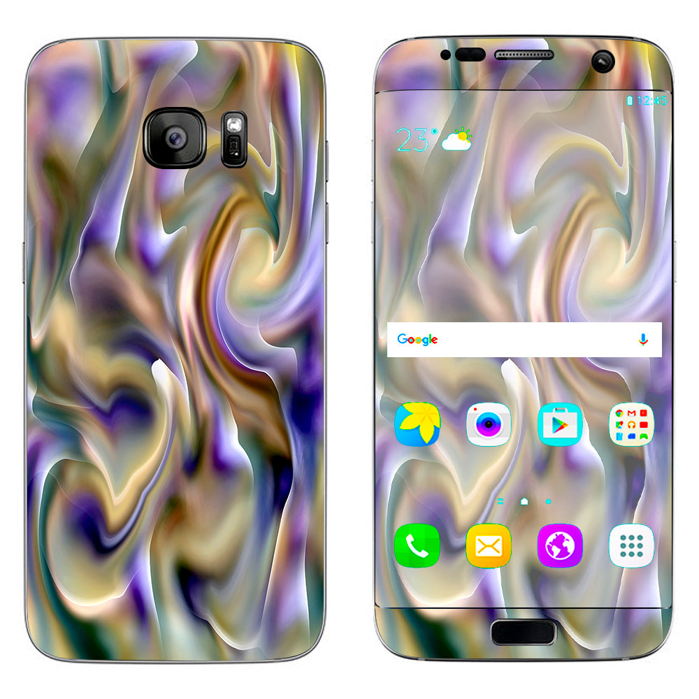 Resin Swirl Opalescent Oil Slick Samsung Galaxy S7 Edge Skin