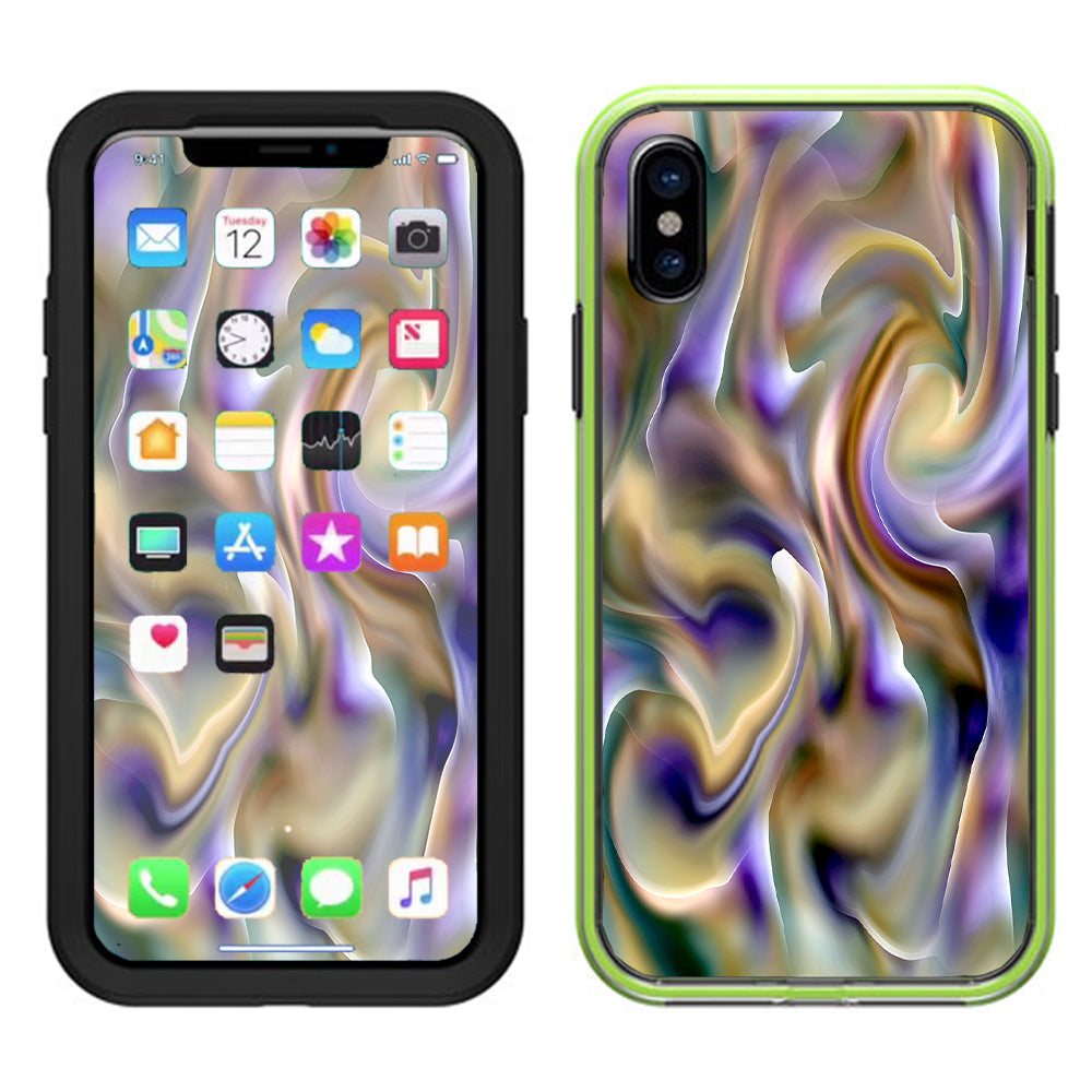  Resin Swirl Opalescent Oil Slick Lifeproof Slam Case iPhone X Skin