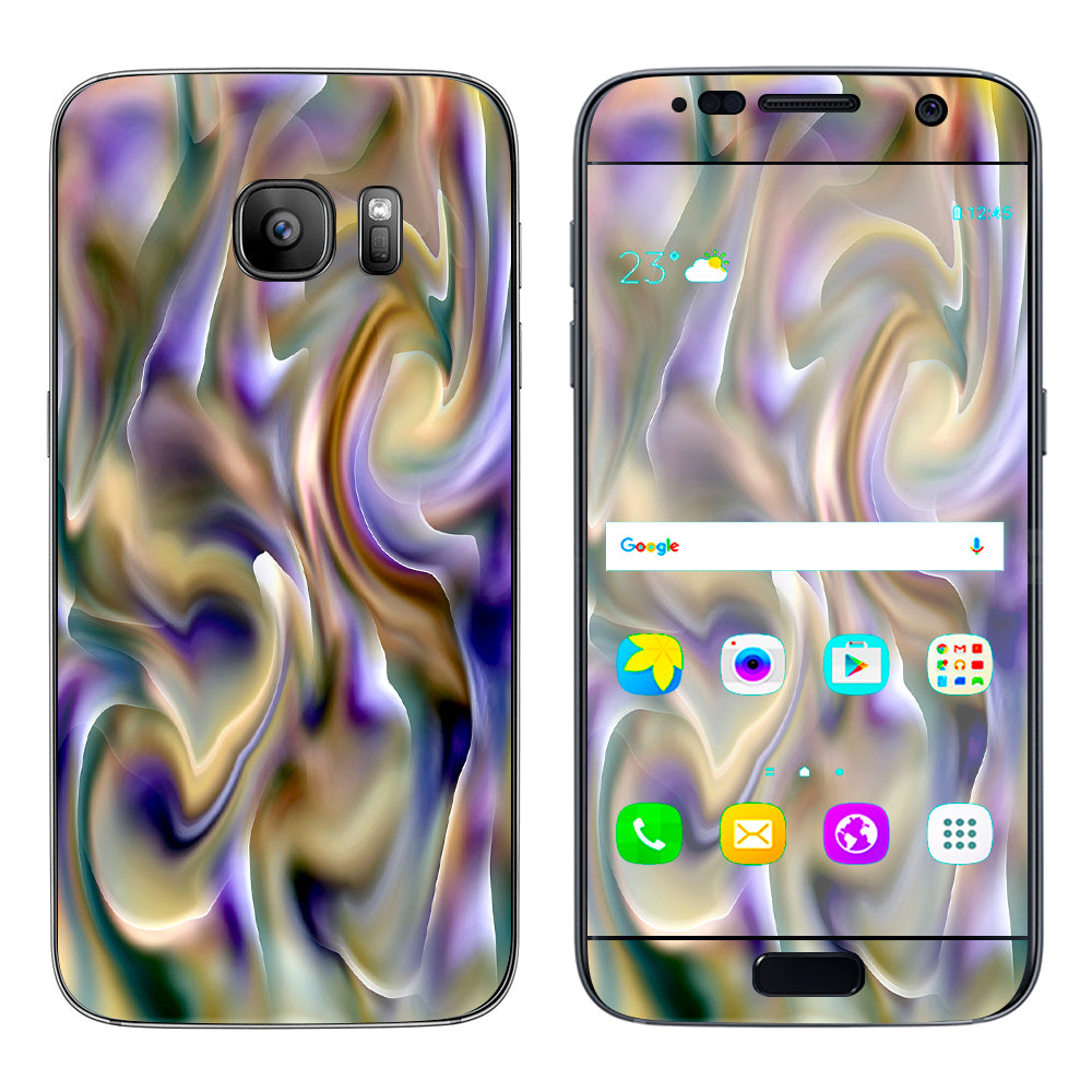  Resin Swirl Opalescent Oil Slick Samsung Galaxy S7 Skin
