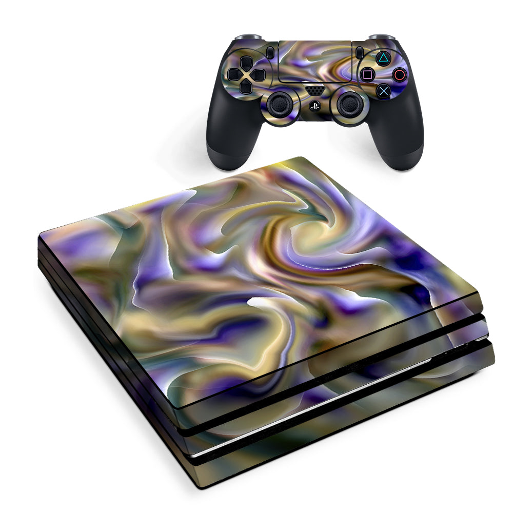 Resin Swirl Opalescent Oil Slick Sony PS4 Pro Skin