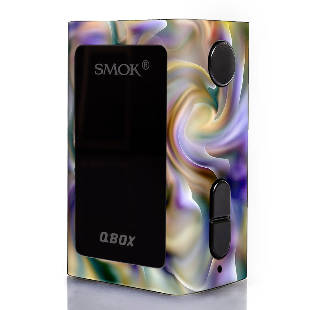  Resin Swirl Opalescent Oil Slick Smok Qbox 50w tc Skin
