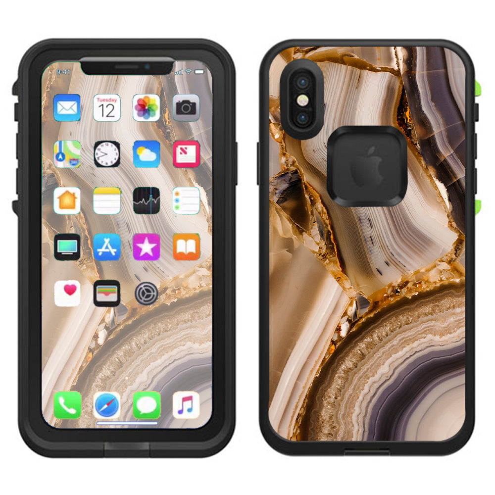  Rock Disection Geode Precious Stone Lifeproof Fre Case iPhone X Skin