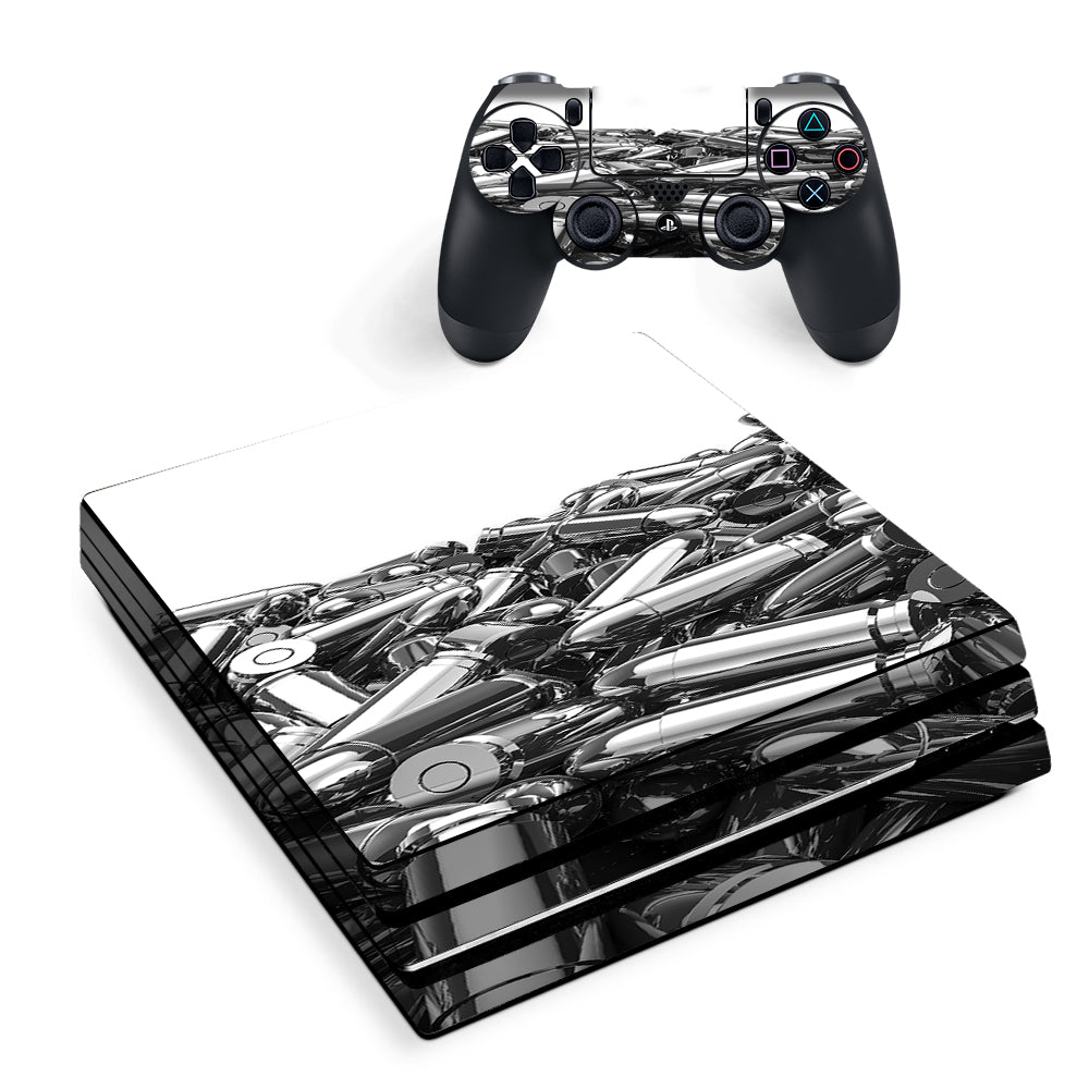 Silver Bullets Polished Black White Sony PS4 Pro Skin