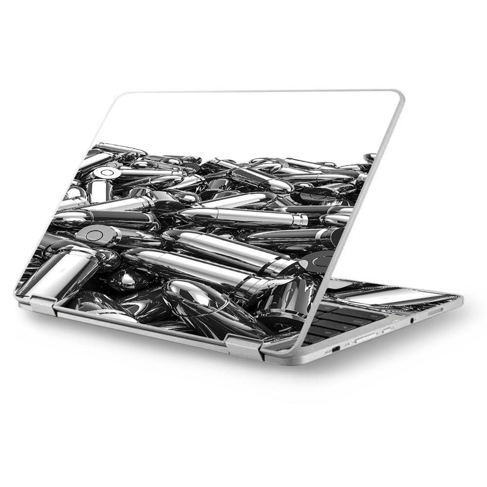  Silver Bullets Polished Black White Asus Chromebook Flip 12.5" Skin