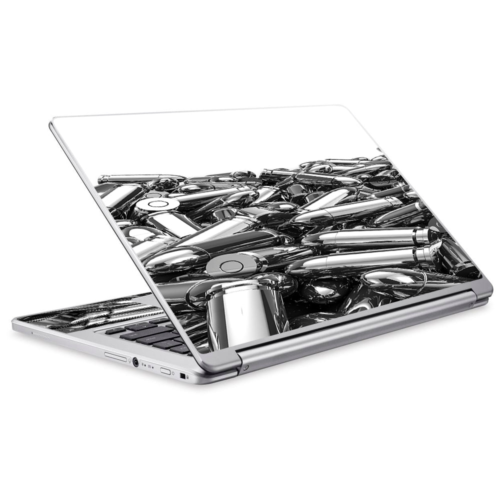  Silver Bullets Polished Black White Acer Chromebook R13 Skin