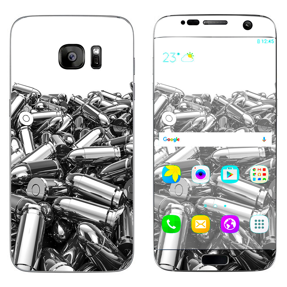  Silver Bullets Polished Black White Samsung Galaxy S7 Edge Skin