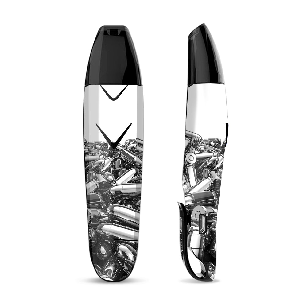 Skin Decal for Suorin Vagon  Vape / Silver Bullets Polished Black White
