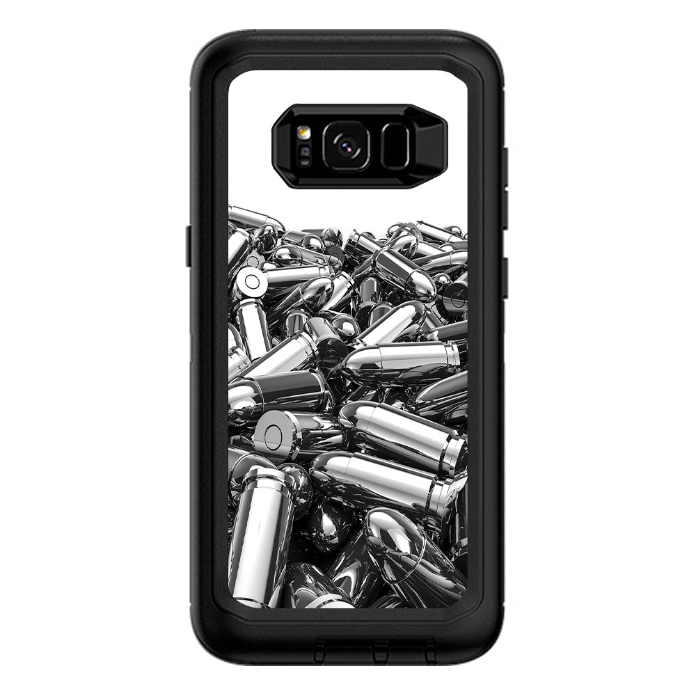  Silver Bullets Polished Black White Otterbox Defender Samsung Galaxy S8 Plus Skin