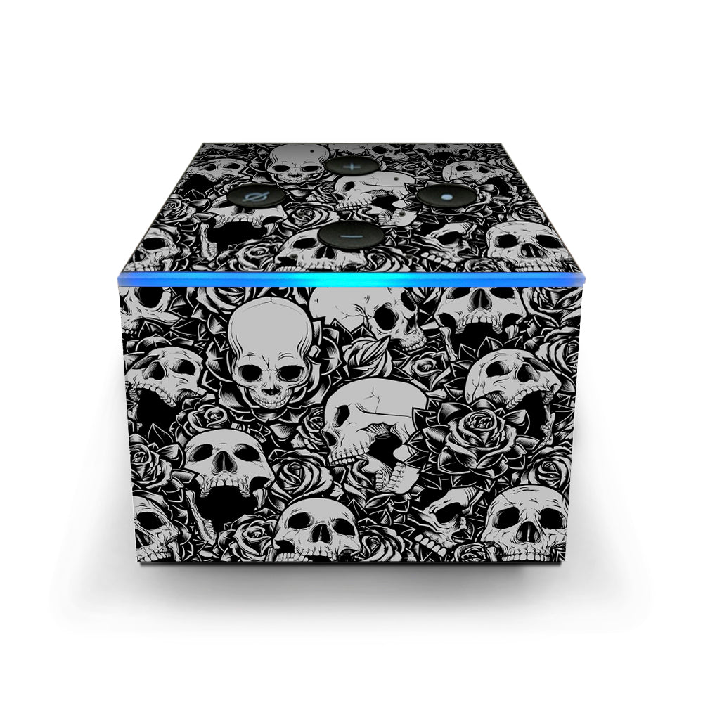  Skulls N Roses Black White Screaming Amazon Fire TV Cube Skin