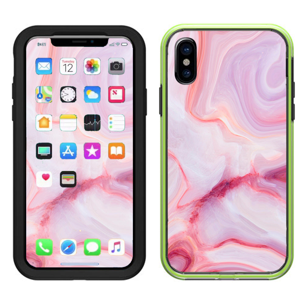  Pink Stone Marble Geode Lifeproof Slam Case iPhone X Skin