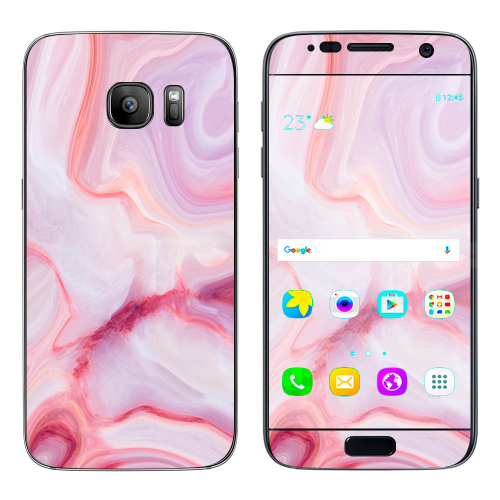  Pink Stone Marble Geode Samsung Galaxy S7 Skin