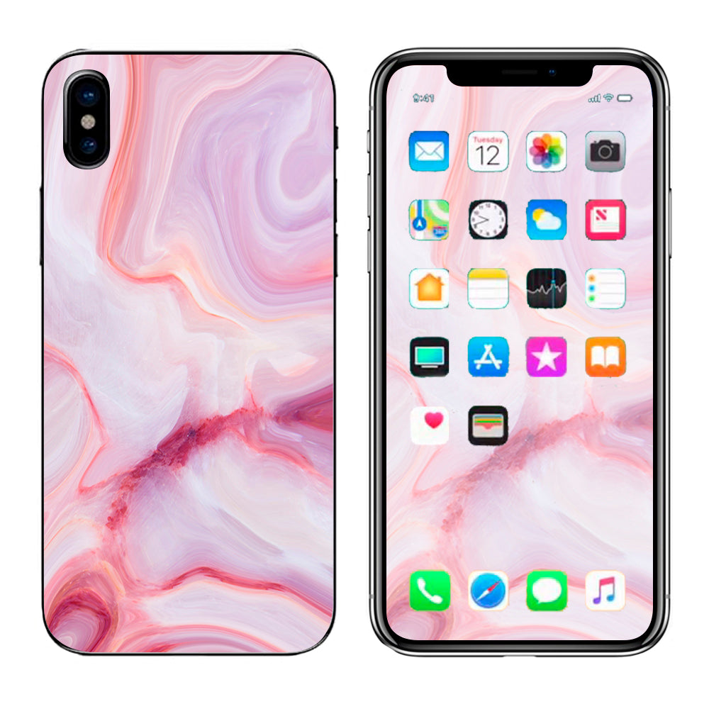  Pink Stone Marble Geode Apple iPhone X Skin
