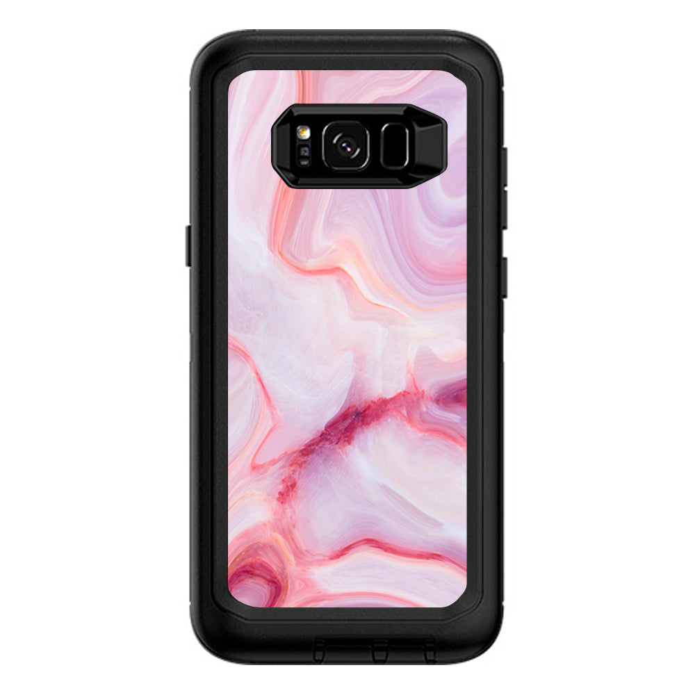  Pink Stone Marble Geode Otterbox Defender Samsung Galaxy S8 Plus Skin