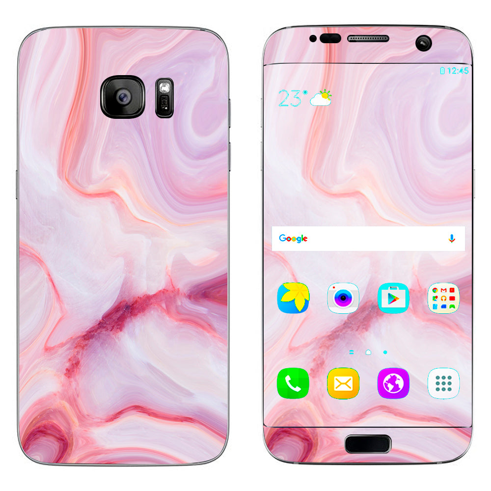  Pink Stone Marble Geode Samsung Galaxy S7 Edge Skin
