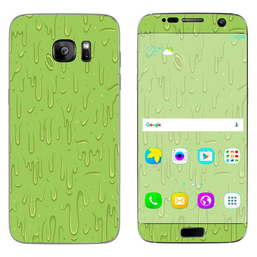  Dripping Cartoon Slime Green Samsung Galaxy S7 Edge Skin