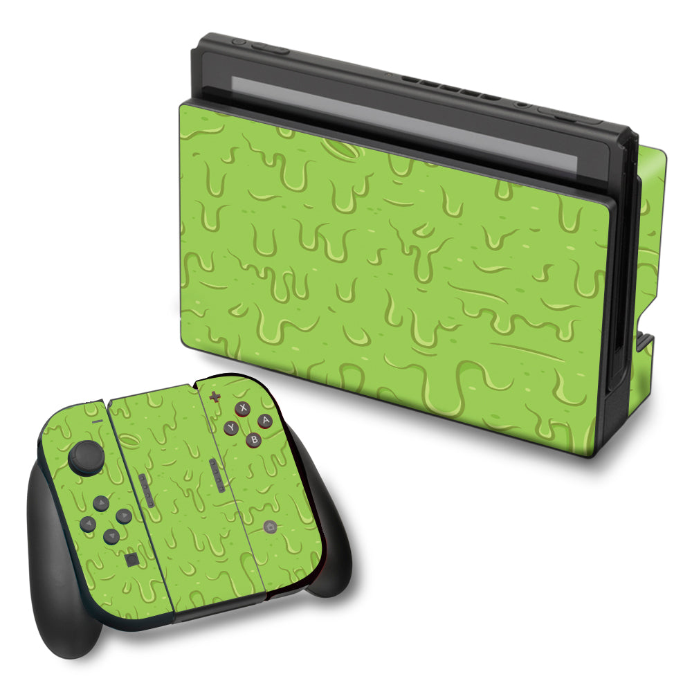  Dripping Cartoon Slime Green Nintendo Switch Skin