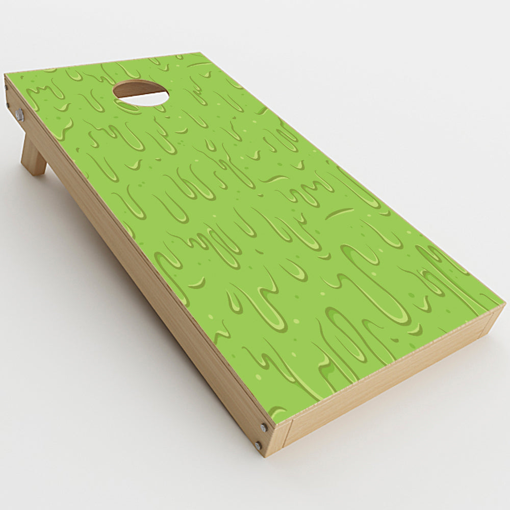  Dripping Cartoon Slime Green  Cornhole Game Board (2 pcs.) Skin