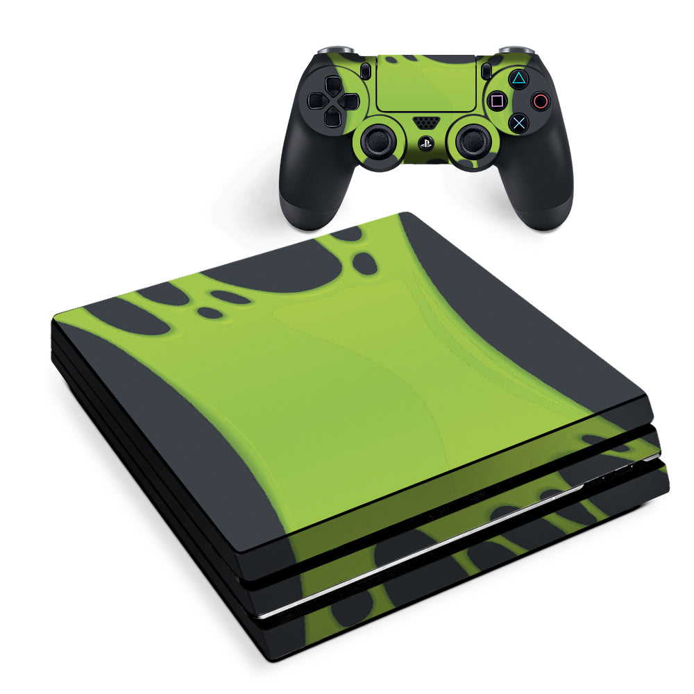 Stretched Slime Green Sony PS4 Pro Skin