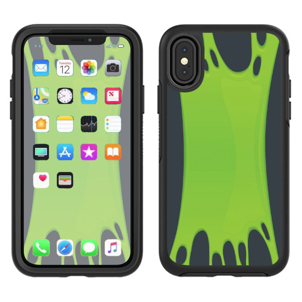  Stretched Slime Green Otterbox Defender Apple iPhone X Skin