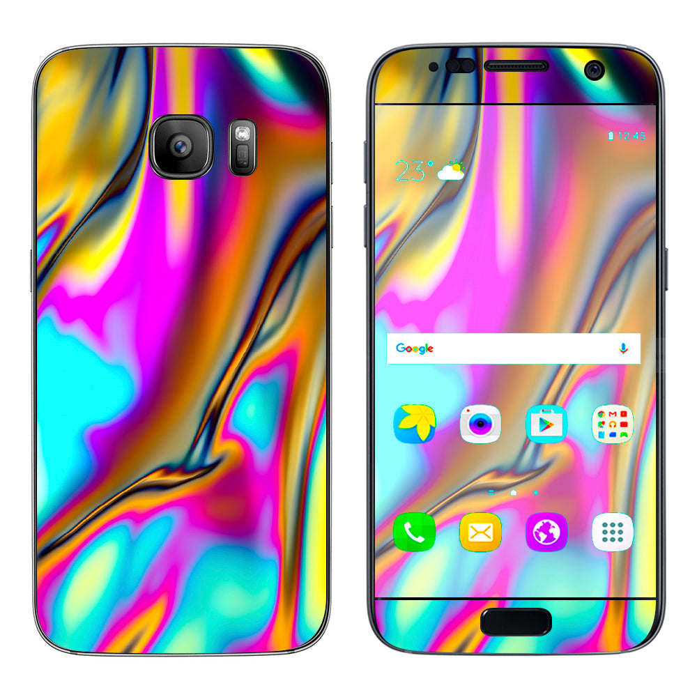  Oil Slick Resin Iridium Glass Colors Samsung Galaxy S7 Skin