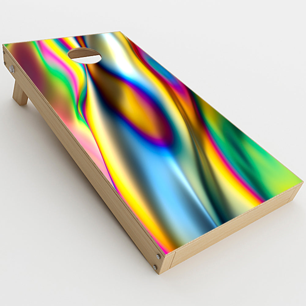  Oil Slick Rainbow Opalescent Design Awesome  Cornhole Game Board (2 pcs.) Skin