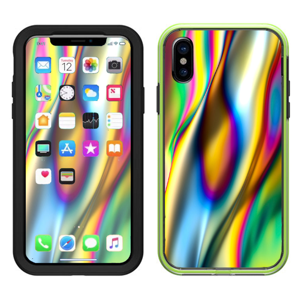  Oil Slick Rainbow Opalescent Design Awesome Lifeproof Slam Case iPhone X Skin