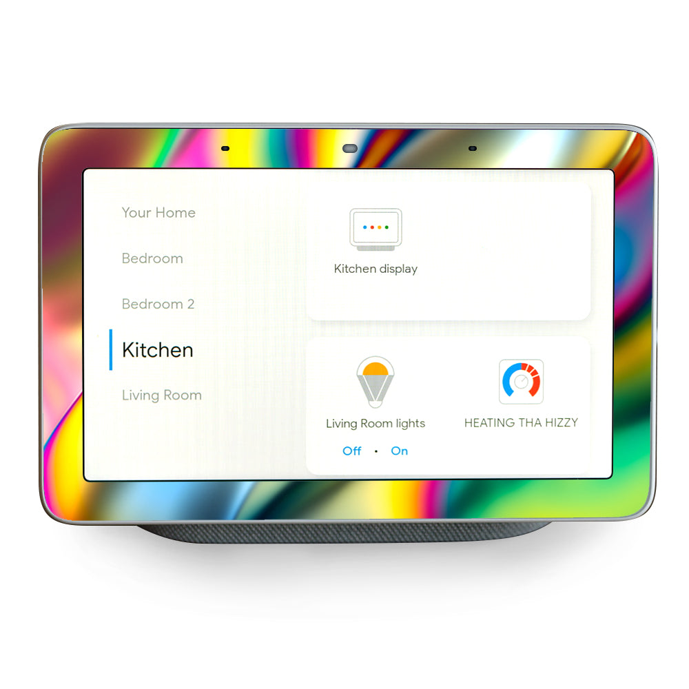Oil Slick Rainbow Opalescent Design Awesome Google Home Hub Skin