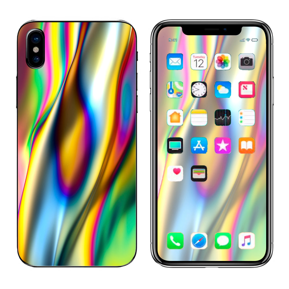  Oil Slick Rainbow Opalescent Design Awesome Apple iPhone X Skin