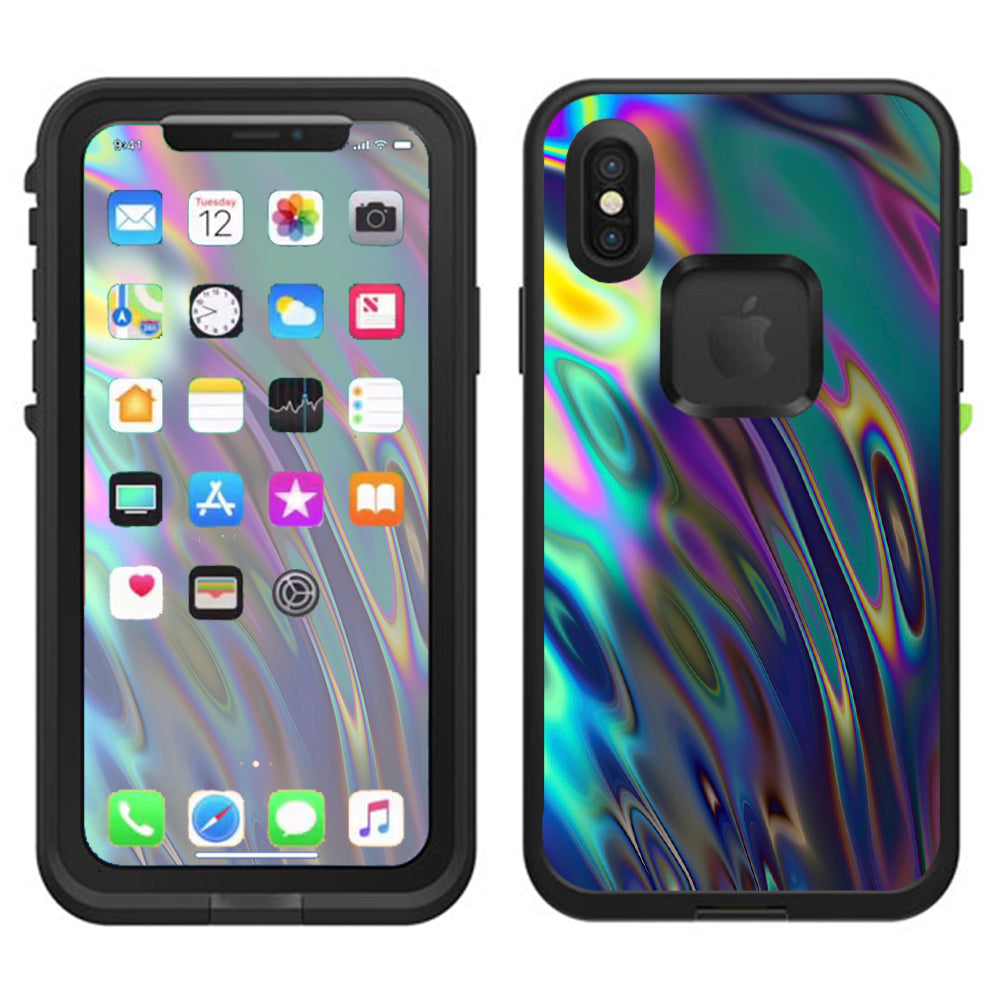  Oil Slick Opal Colorful Resin  Lifeproof Fre Case iPhone X Skin