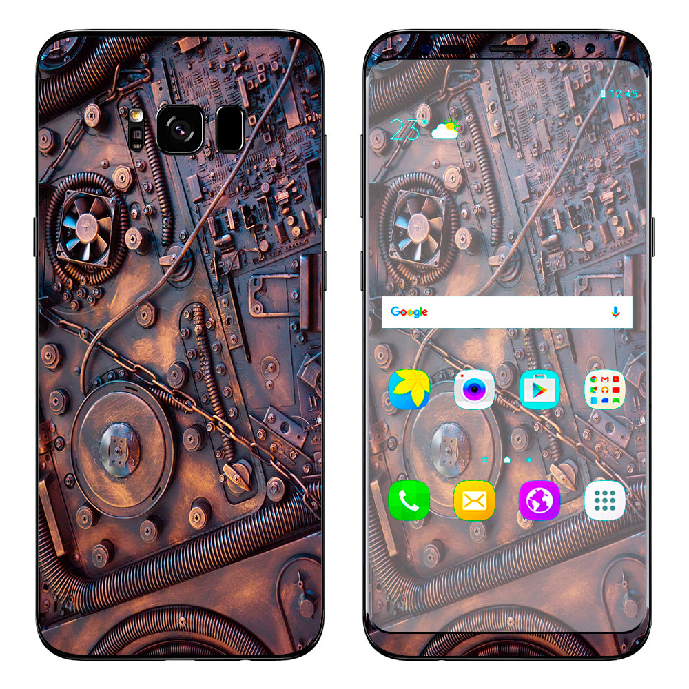  Steampunk Metal Panel Vault Fan Gear Samsung Galaxy S8 Skin