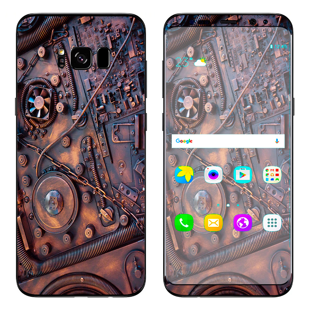  Steampunk Metal Panel Vault Fan Gear Samsung Galaxy S8 Plus Skin