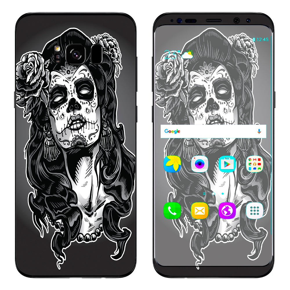  Sugar Skull Girl Dia De Los Meurtos Samsung Galaxy S8 Skin