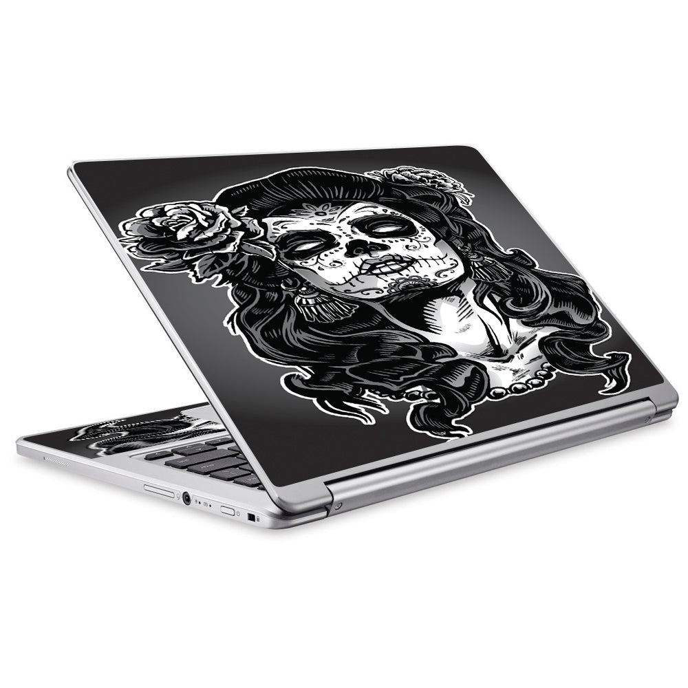 Skin Decal for Acer Chromebook R13 Laptop Vinyl Wrap Sugar Skull